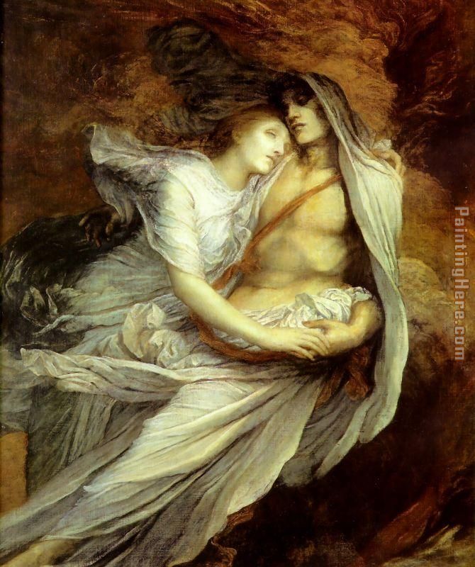 Pablo and Francesca painting - George Frederick Watts Pablo and Francesca art painting